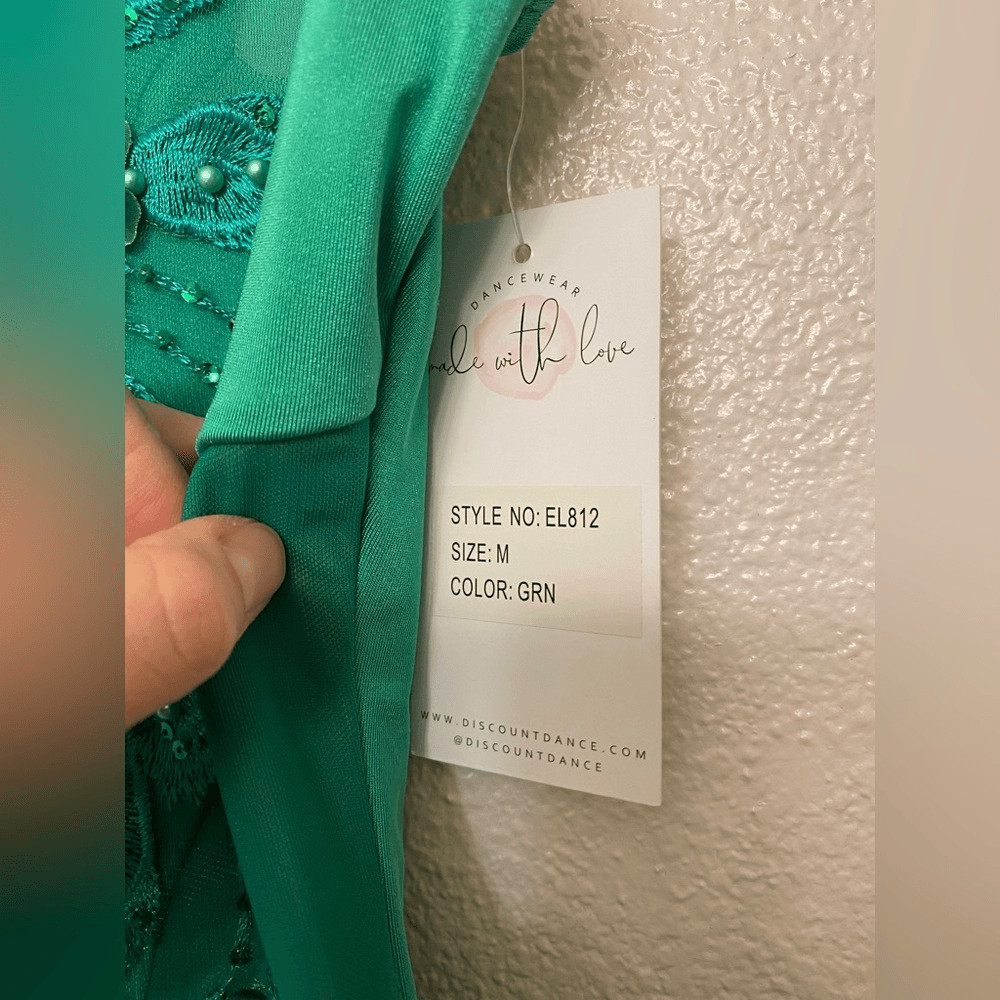 Elisse dance costume lyrical ballet green embellished Dress 36603 EL812 MA adult