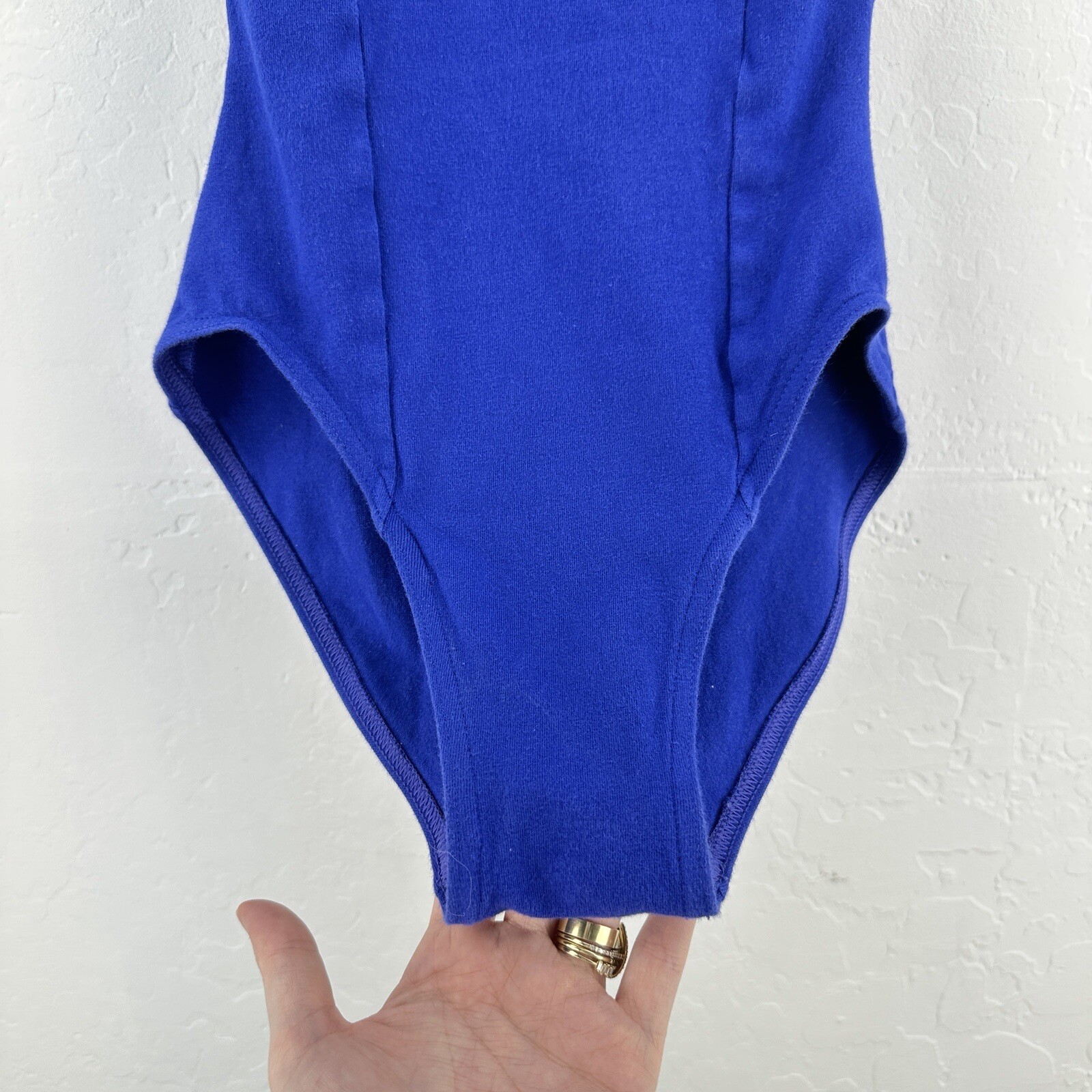 Capezio Dance Leotard Blue Womens S Stretch Ruched front