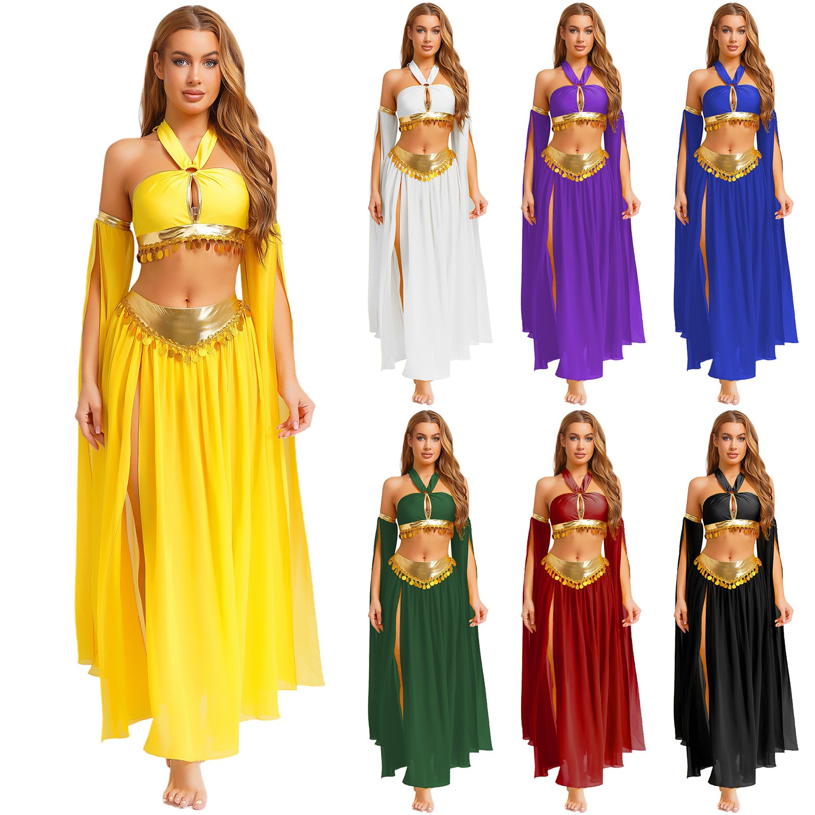 Women’s Belly Dancewear Outfit Arabian Princess Costume Dress Stage Performance