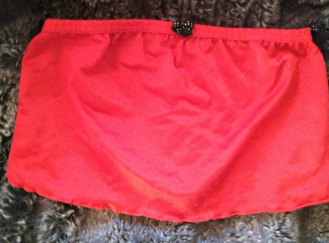 Red Tube Top Cropped Red W/Black & White Bows Club Dancewear Early 2000s S/P