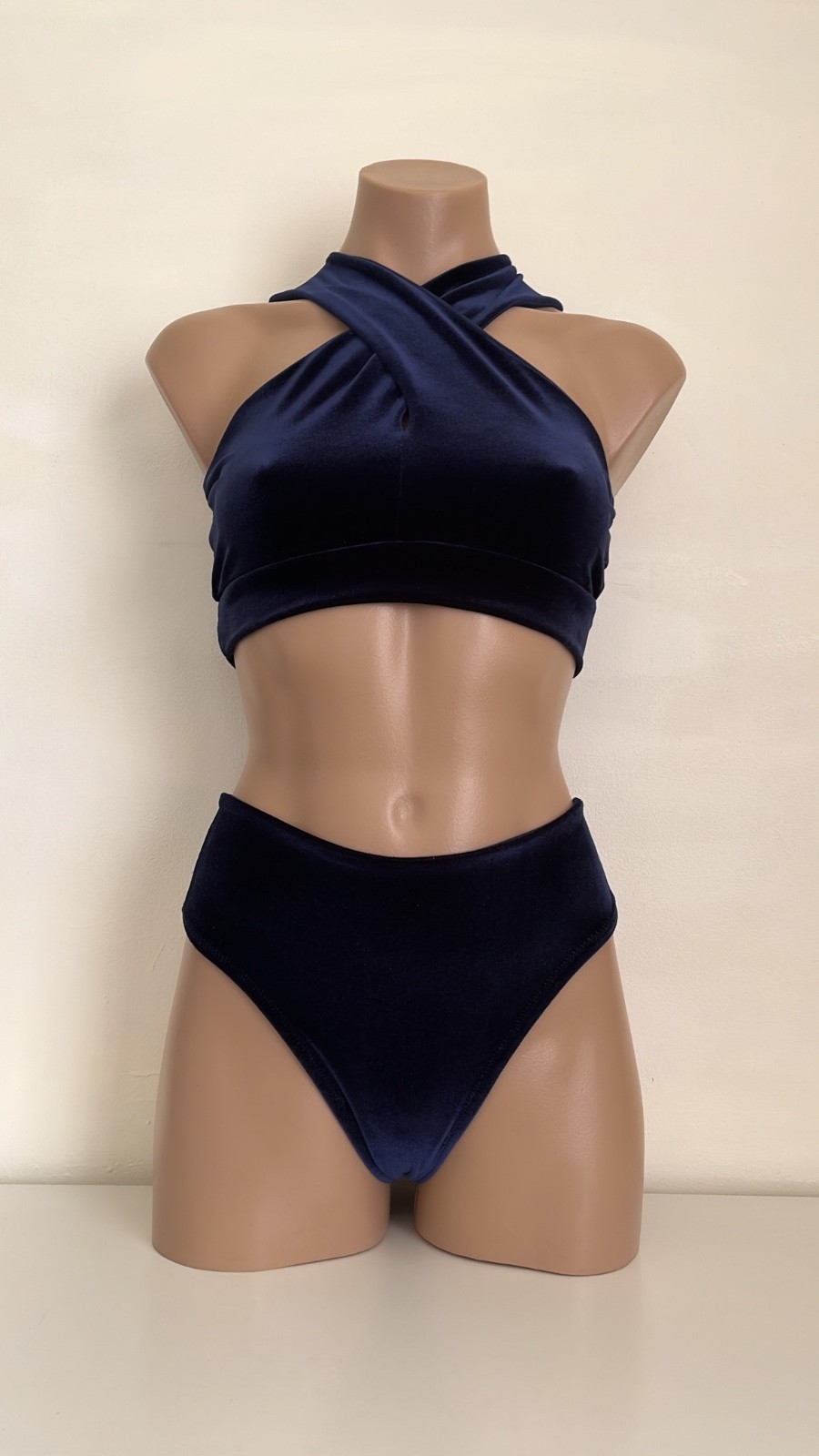 Schminke 🎩 Velvet & mesh Pole wear dance set ethereal top thong bottoms