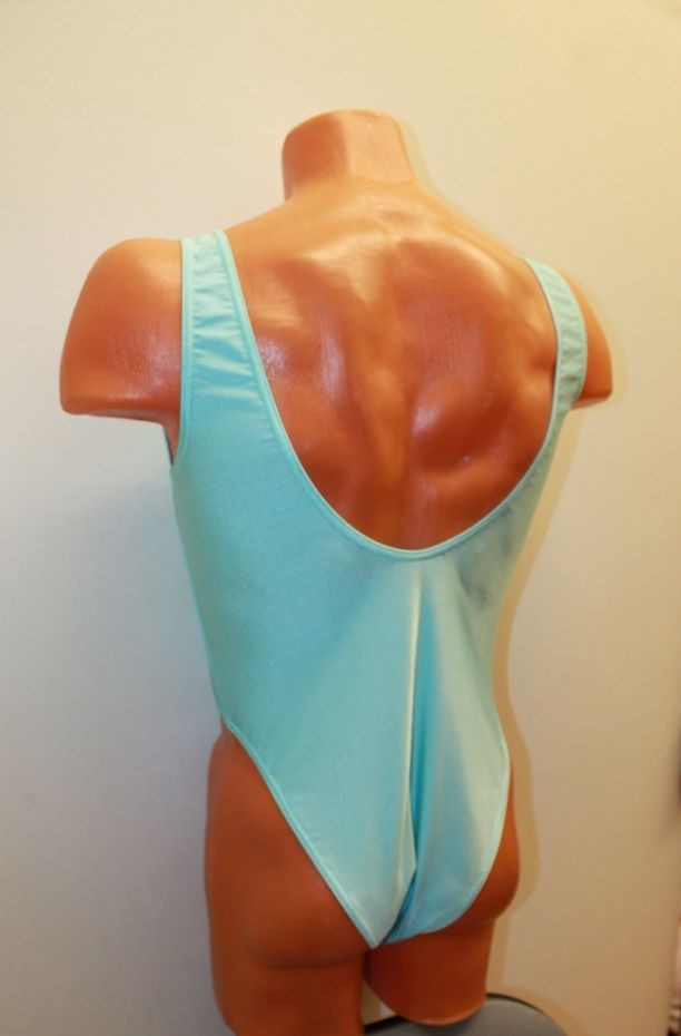 Men Leotard 150-04 Bottom Half Closed Light Blue Spandex Size M