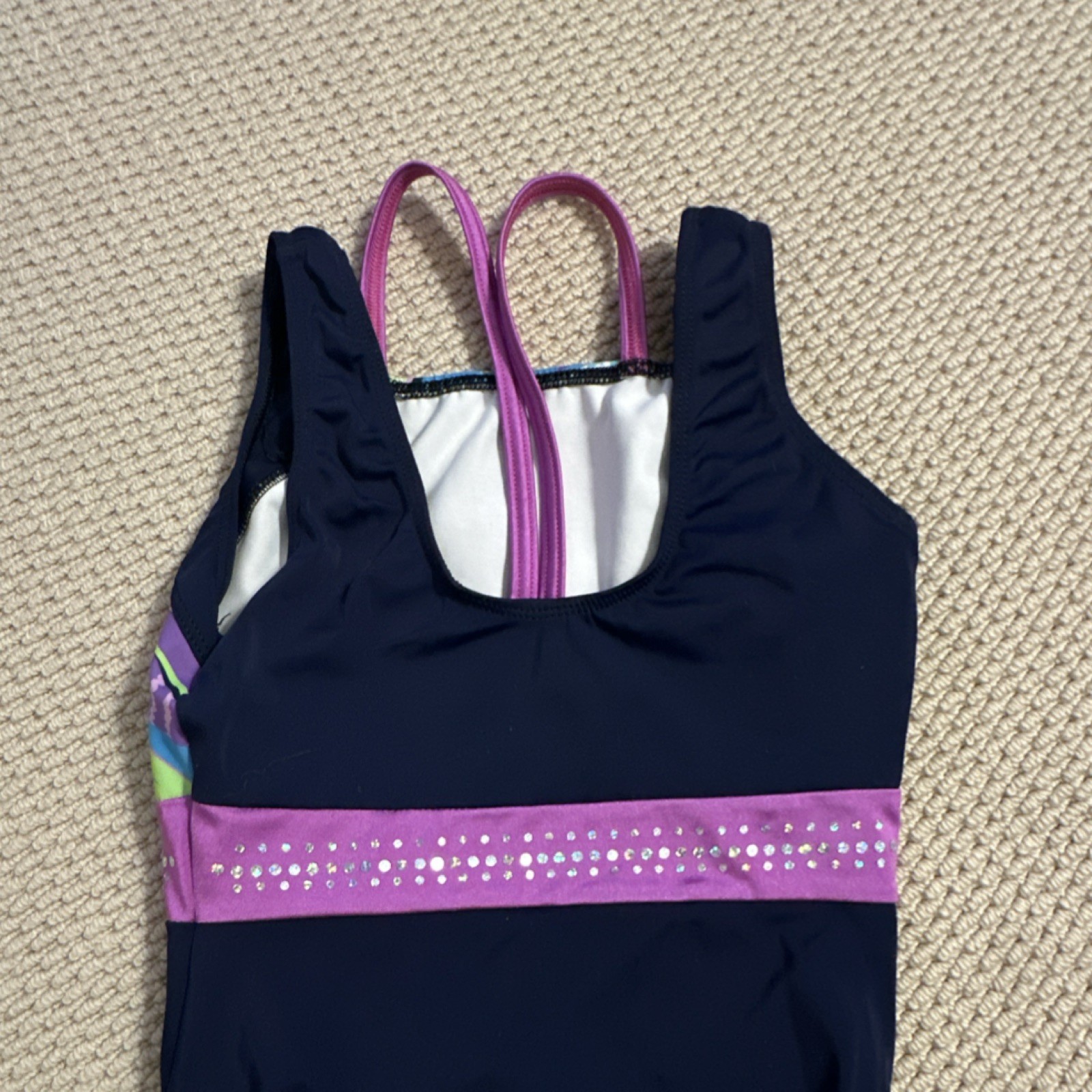 Simone Gymnastics Leotard Sleeveless Navy Blue AXS
