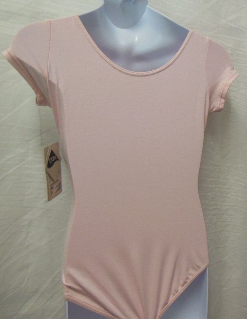 CAPEZIO SHORT SLEEVE PINK LEOTARD COT/LYC CHILD CC400C