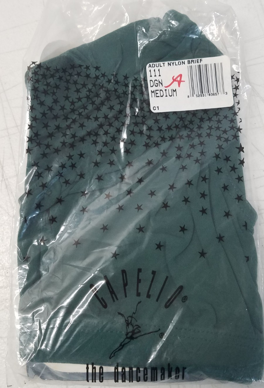 Capezio Dance Briefs Gymnastics Style 111 Adult Sz M Dark Green Nylon NOS 5143