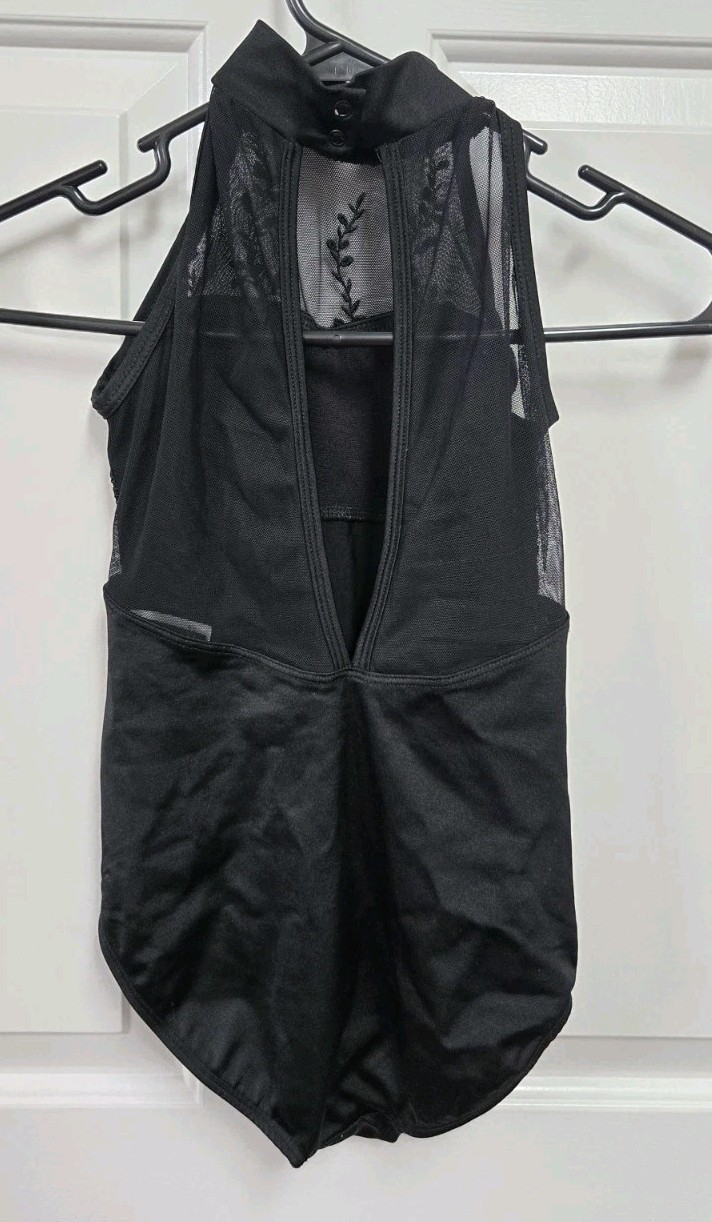 Suffolk Ballet Dance Black Leotard Petite Adult PA Unique Lyrical Jazz