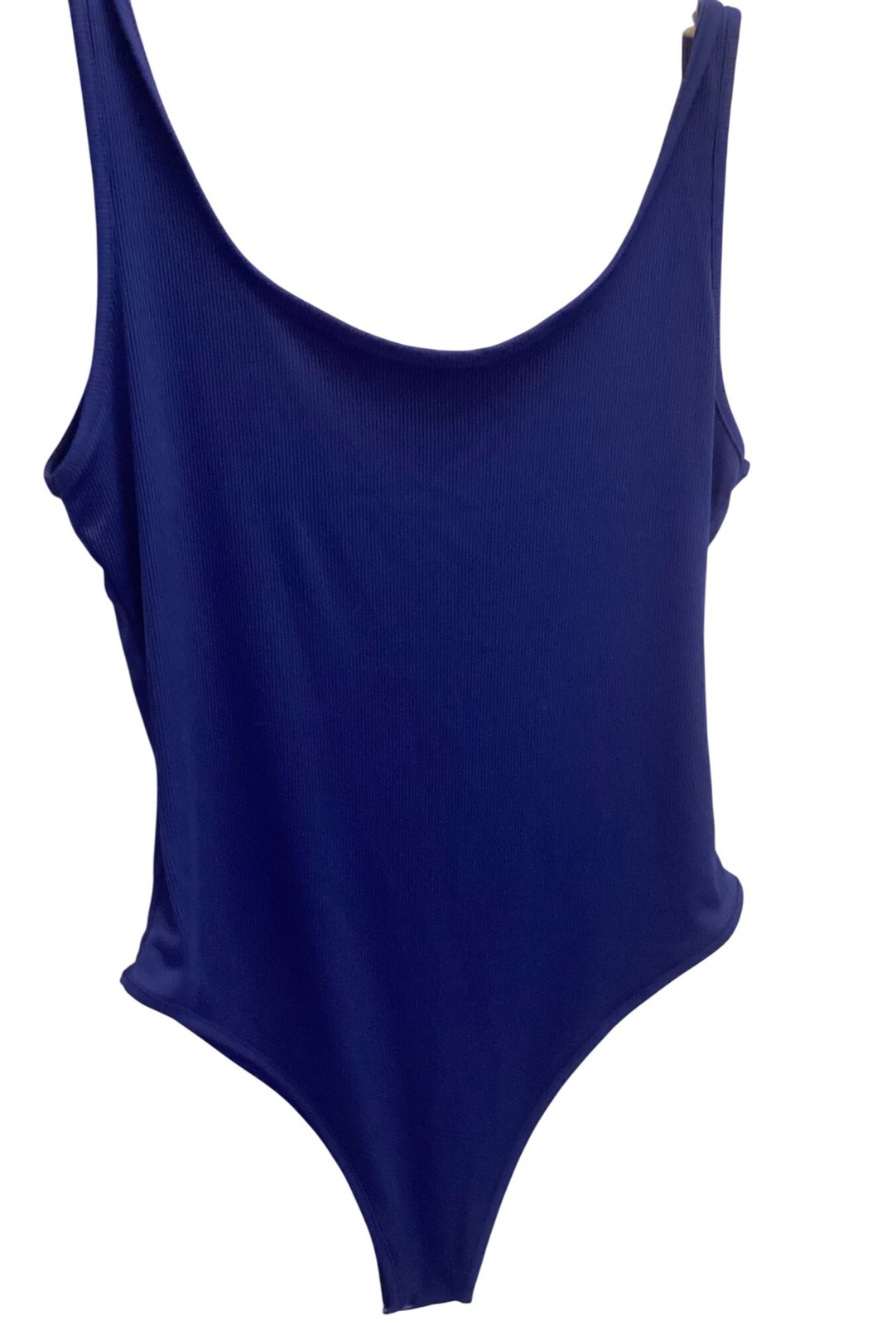 Ribbed Blue Sleeveless Bodysuit *Leotard*With Snap Closure*Sissy*Dancewear*L*New
