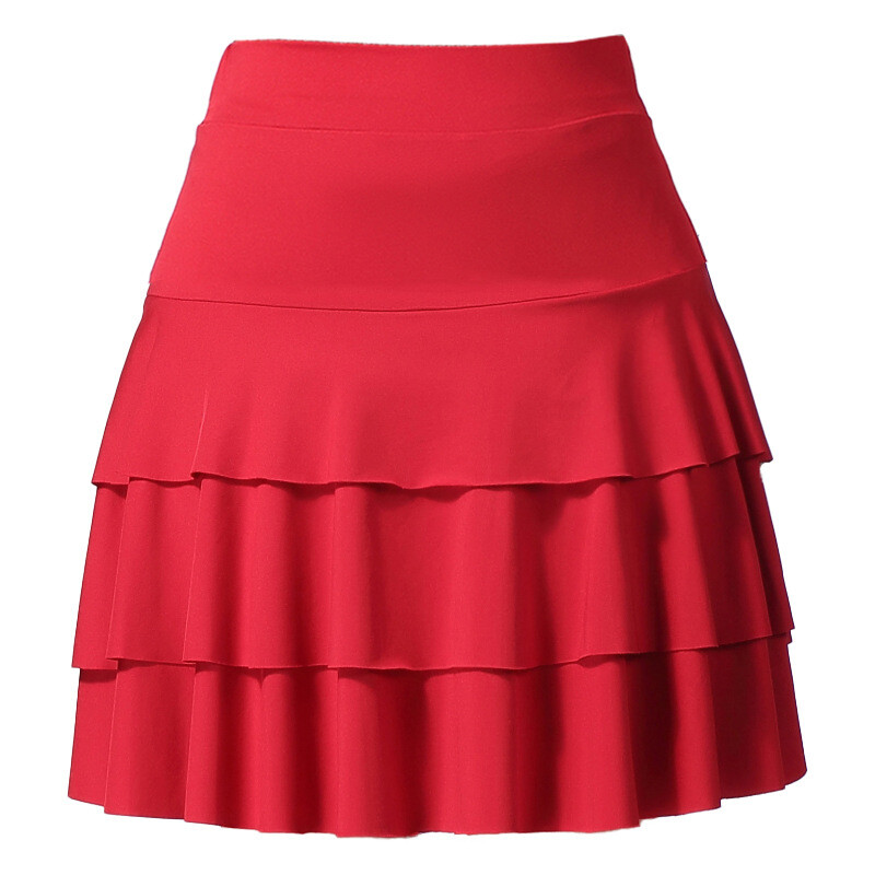 Lady Mini Dance Skirt Layered Tiered Dancewear Performance with Underpants skirt