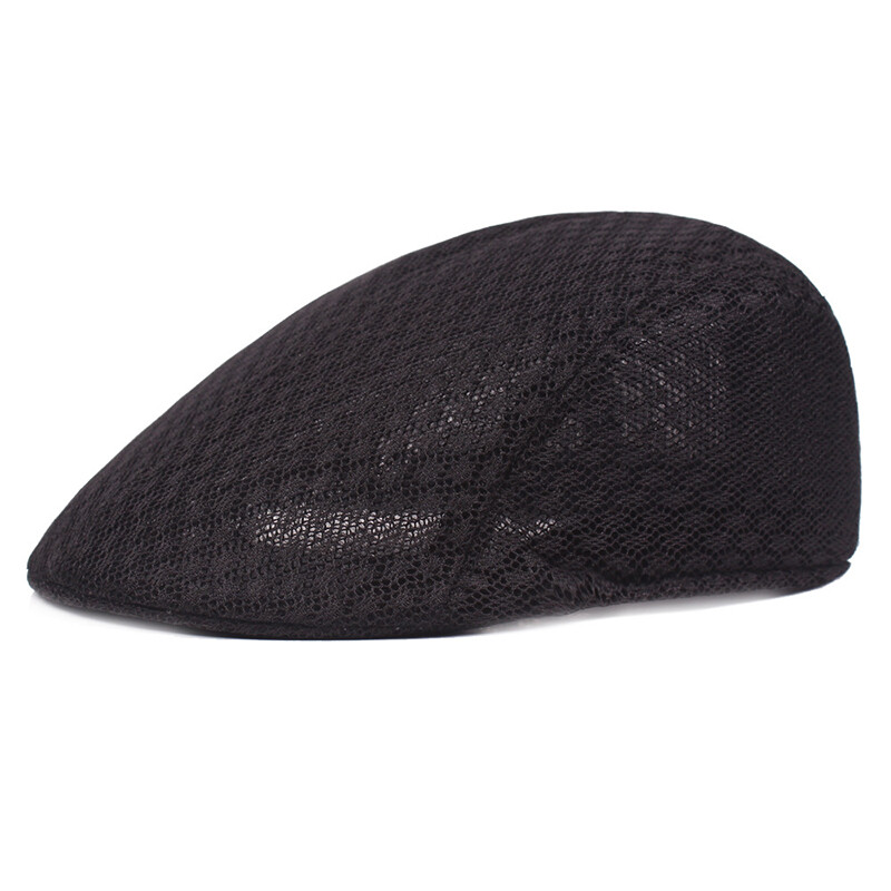 Unisex Casual Beret Hat Flat Cap Newsboy Hat Adjustable Breathable Mesh Caps ✿