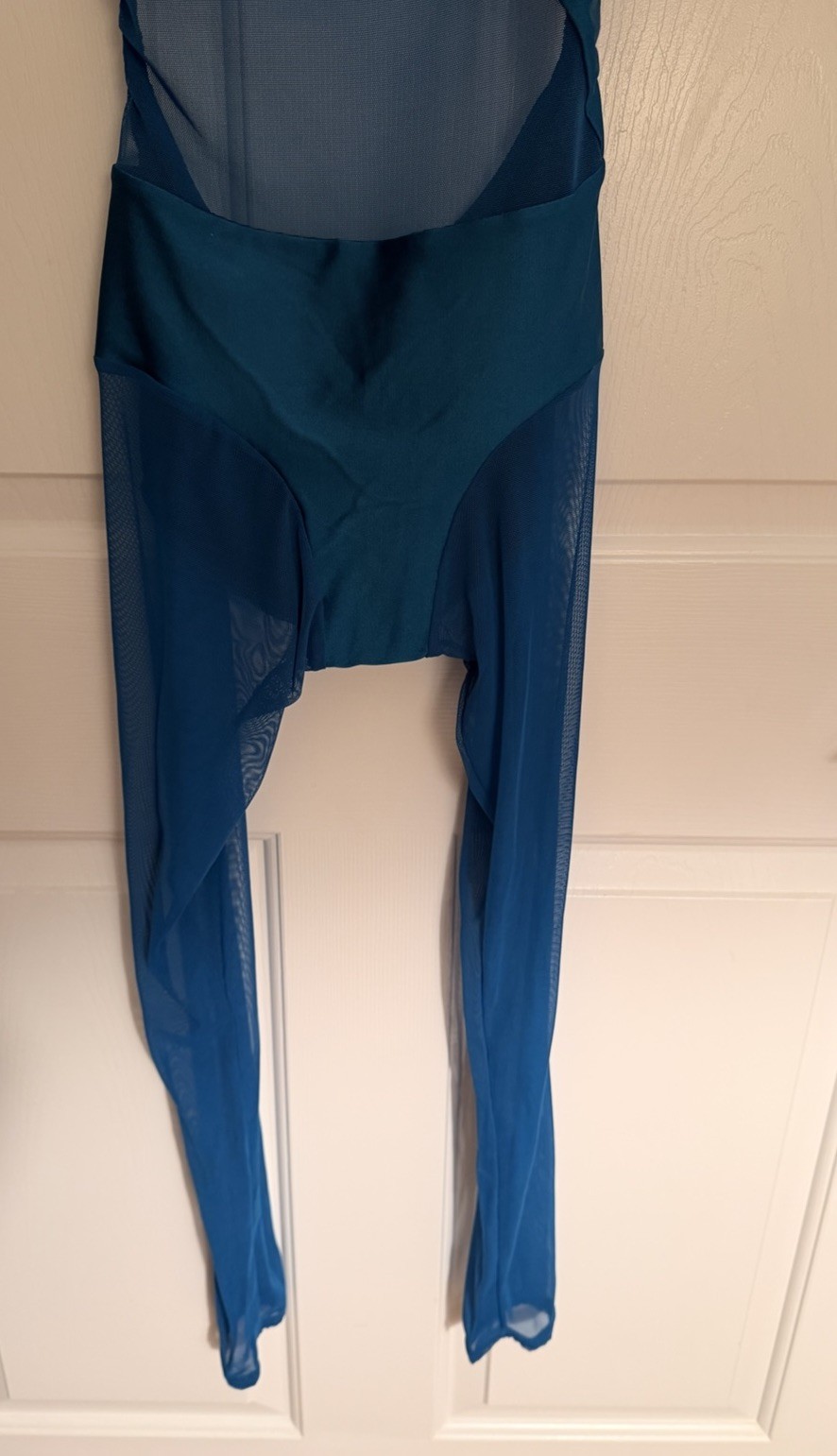 aa dancecostumes Teal Mesh Unitard, Custom Piece, Women’s Sz Small