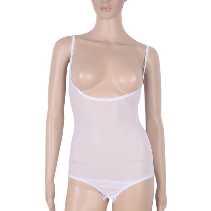 Women Belly Dance Body Stocking Sleeveless Stretch Mesh Sling Leotard Bodysuit
