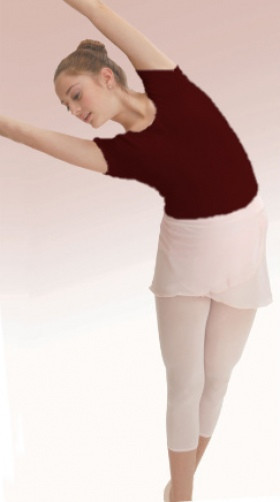 Capezio 9908T Burgundy Adult Large (12-14) Tall Short Sleeve Leotard