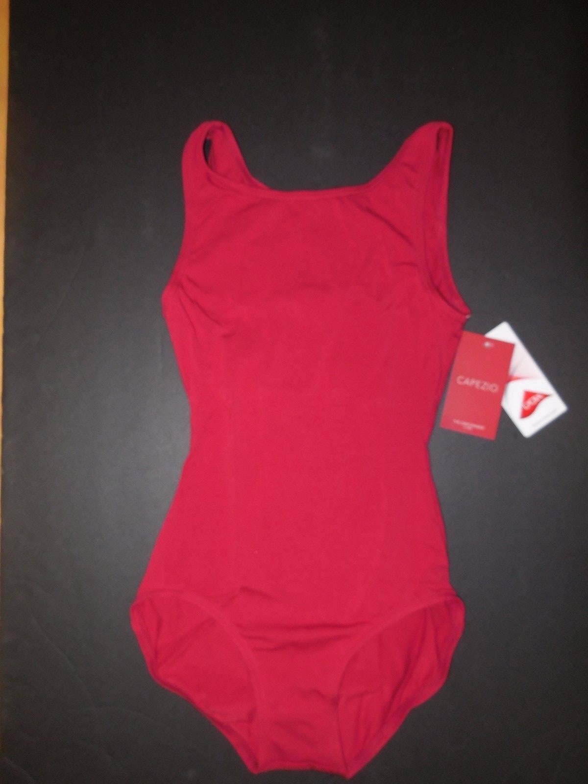 CAPEZIO TANK LEOTARD CC201 Garnet Ladies sizes Cotton Spandex high neck CC201