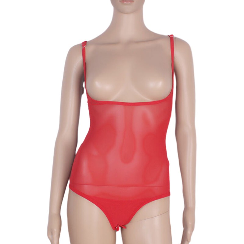 Women Belly Dance Body Stocking Sleeveless Stretch Mesh Sling Leotard Bodysuit