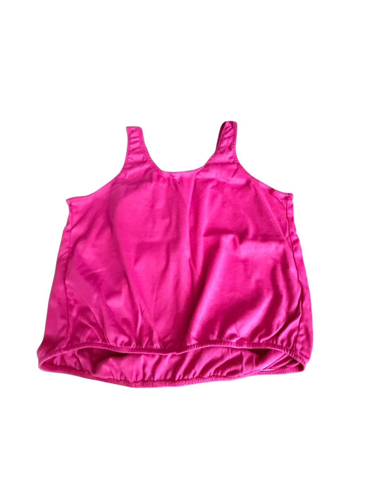 Vintage 80s 2-Piece Leotard & Graphic Crop Tank Set – Fuchsia Pink – Size M