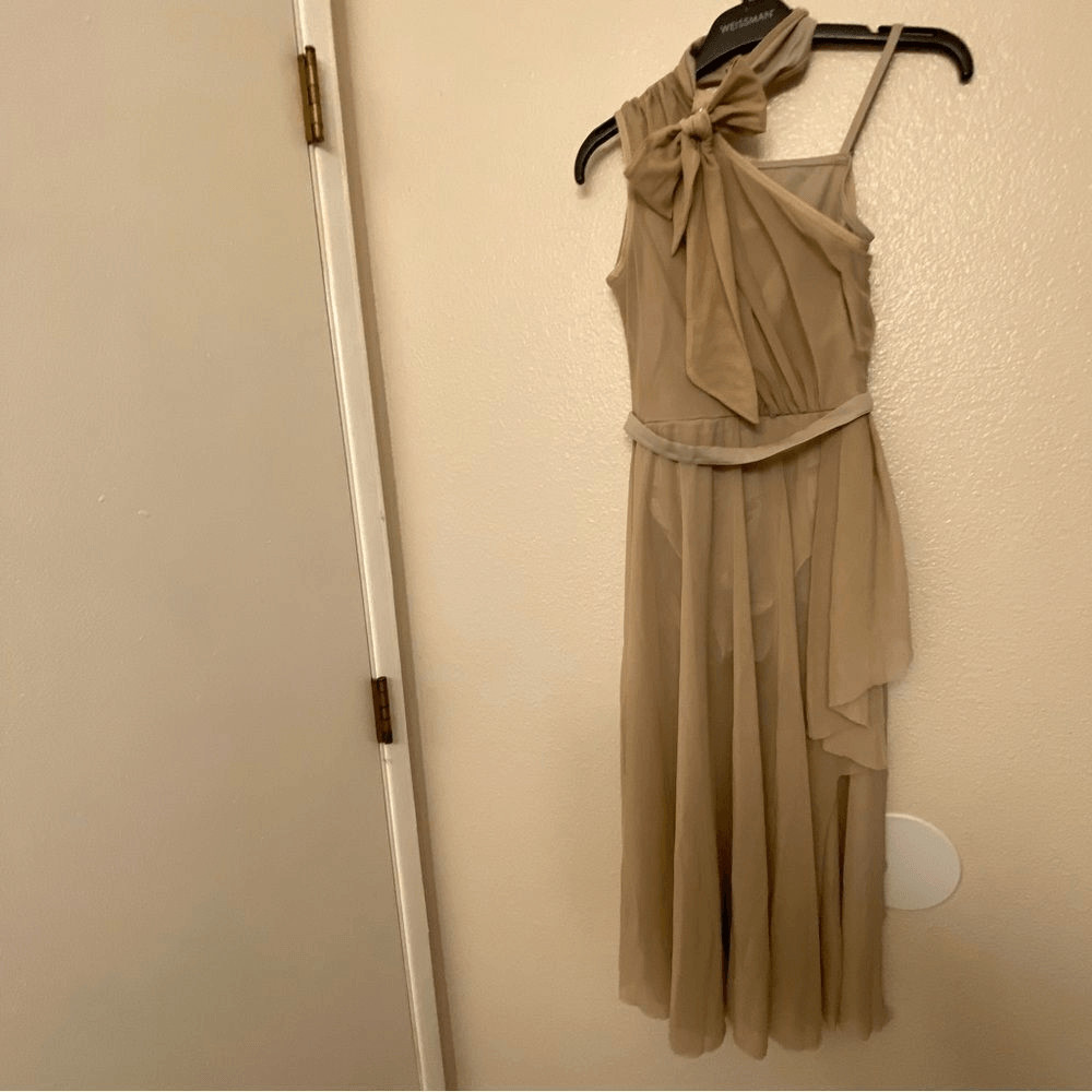 WEISSMAN Balera Dance tan nude One Shoulder lyrical contemporary D13079 SA adult