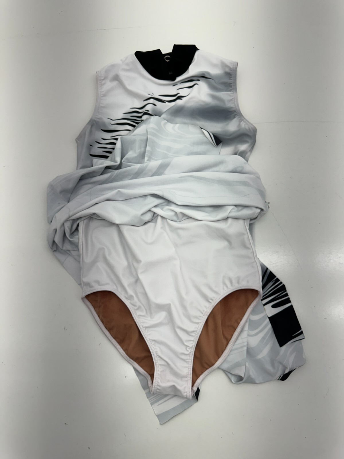 Tenth House Black White Marble Print Dancing Leotard Womens Size Medium