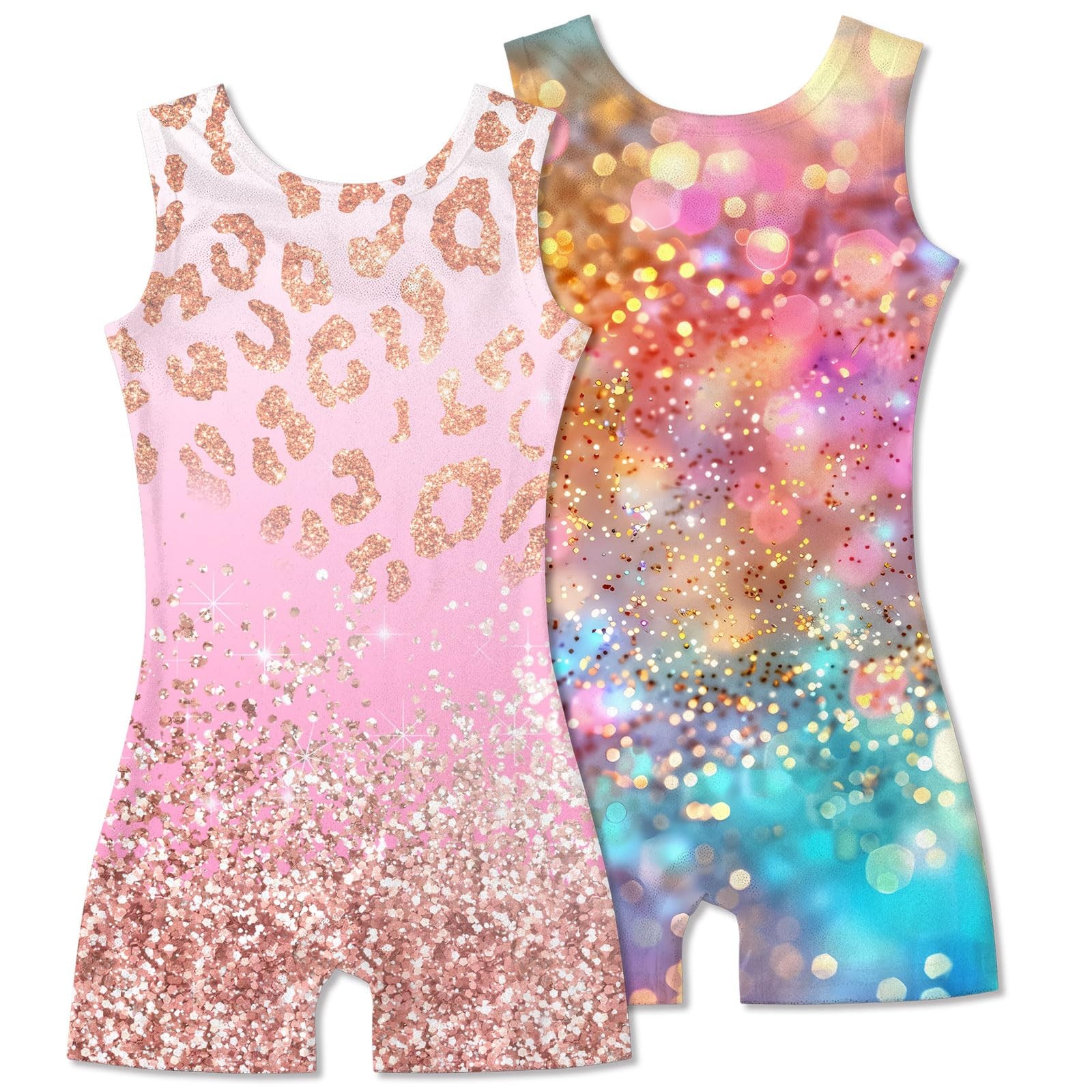 Taubow 2 Packs Gymnastics Leotards For Girls Size 7-8 Kids Dance Leotard Size 8