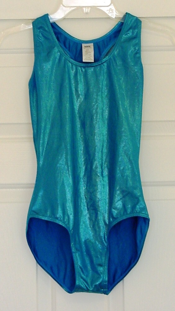 NWOT Metallic Blue Racerback BALERA Dancewear Gymnastics Leotard Adult Small SA