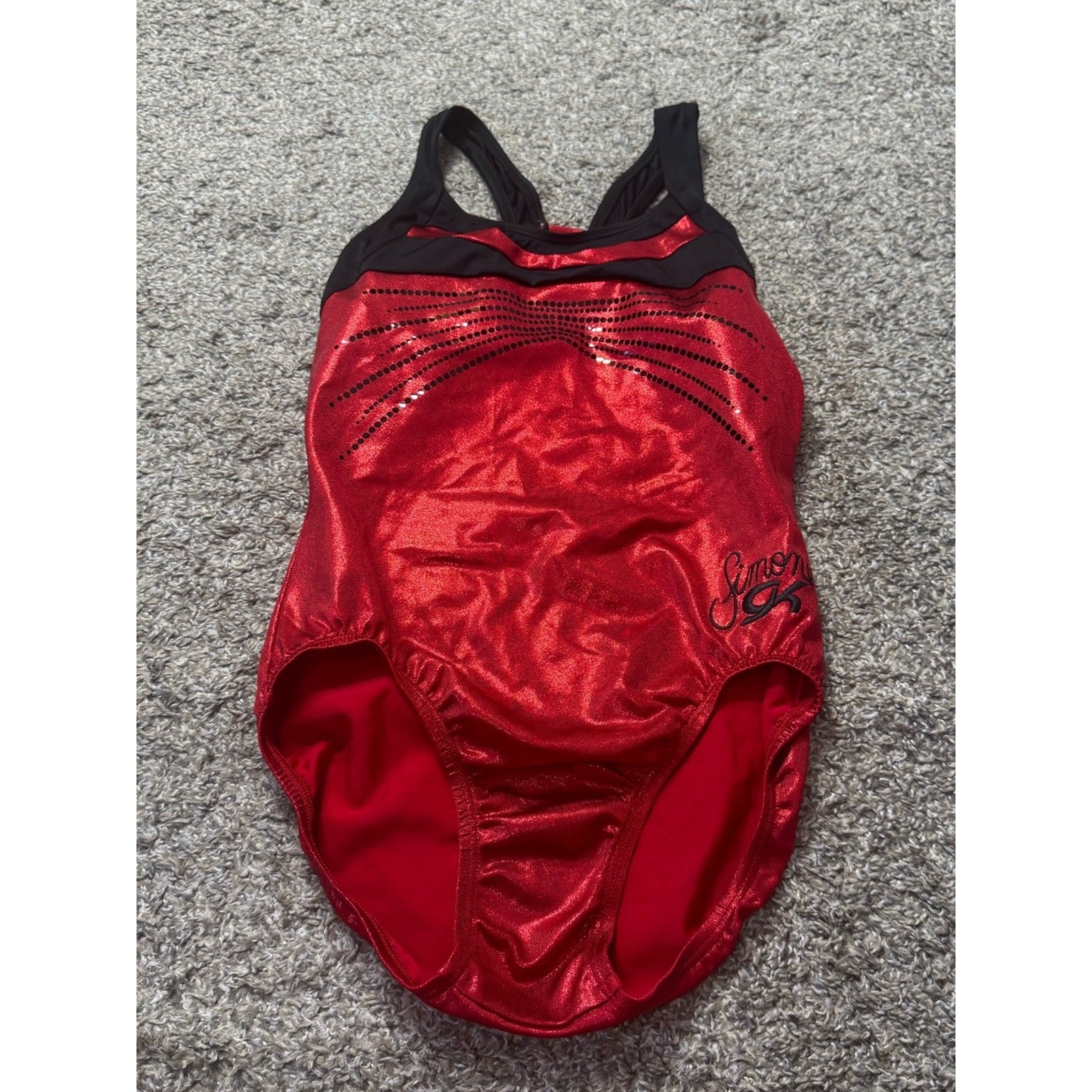GK Elite Simone Biles Practice Leotard Red Adult Large