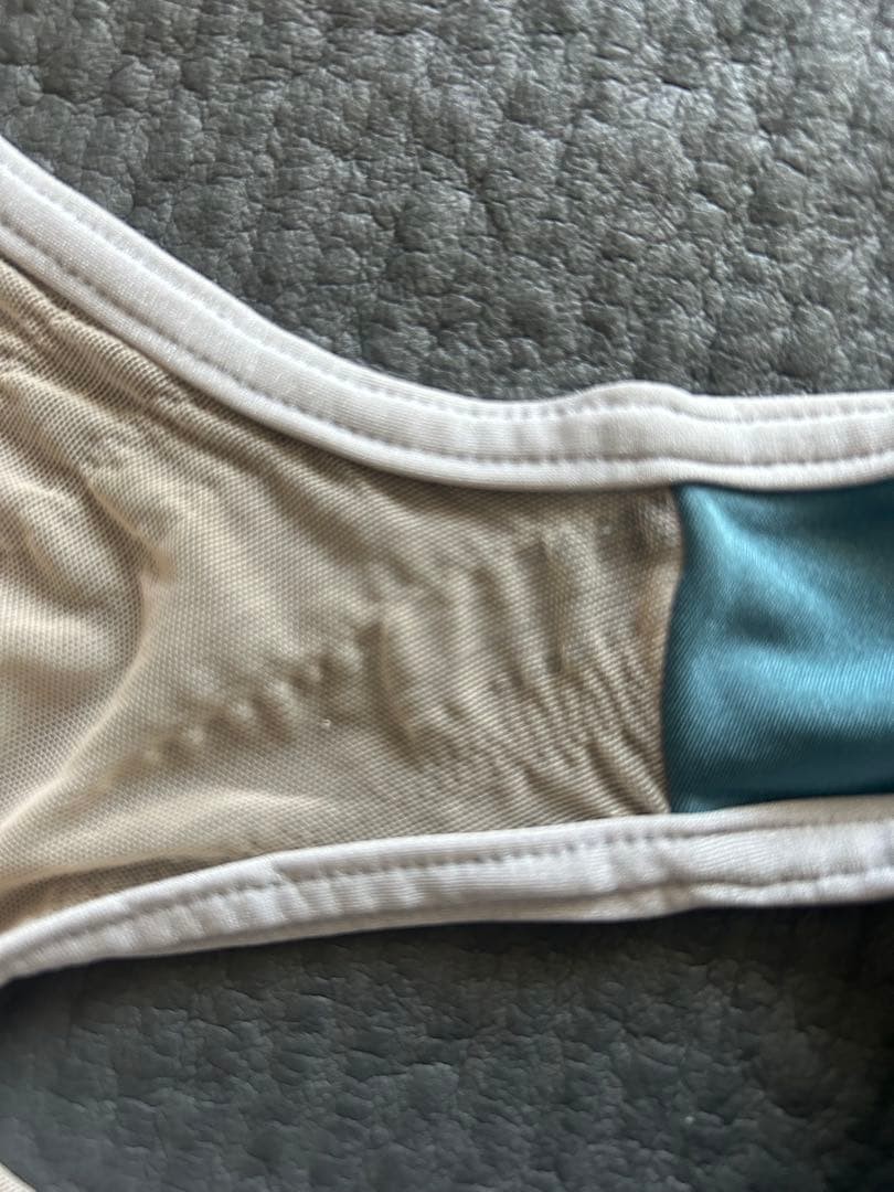 YUMIKO Ballet Leotard Blue Green x Beige Mesh size M
