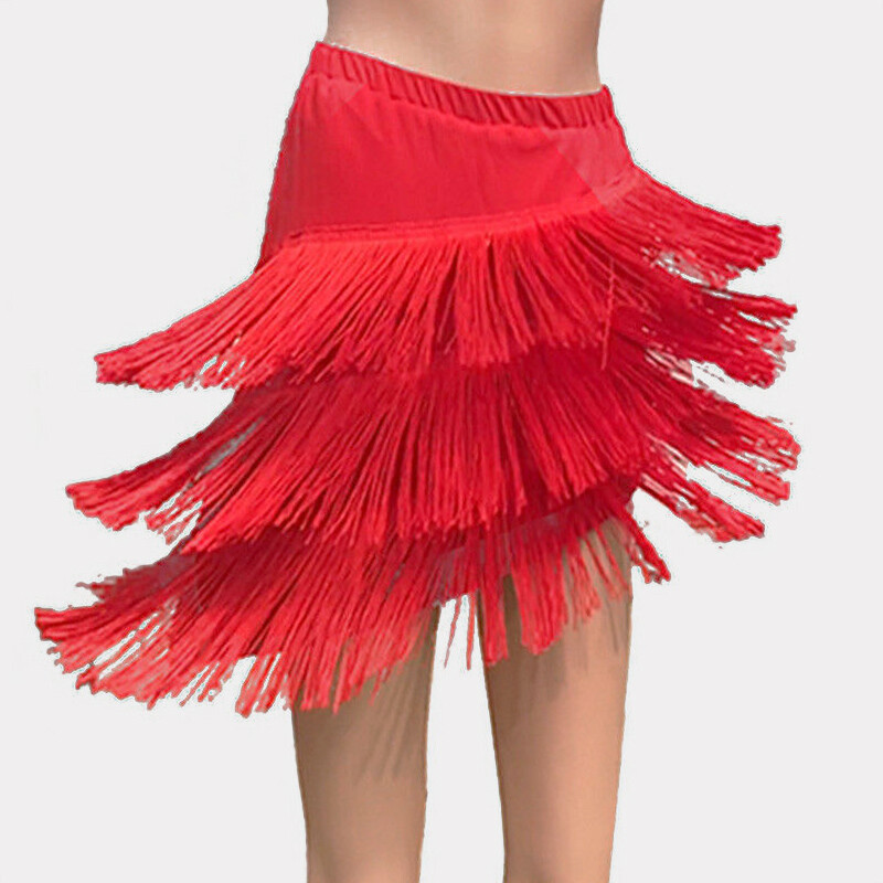 Ladies Latin Tassel Fringe Skirt Dancewear Samba Salsa Dance Dress Ballroom Mini