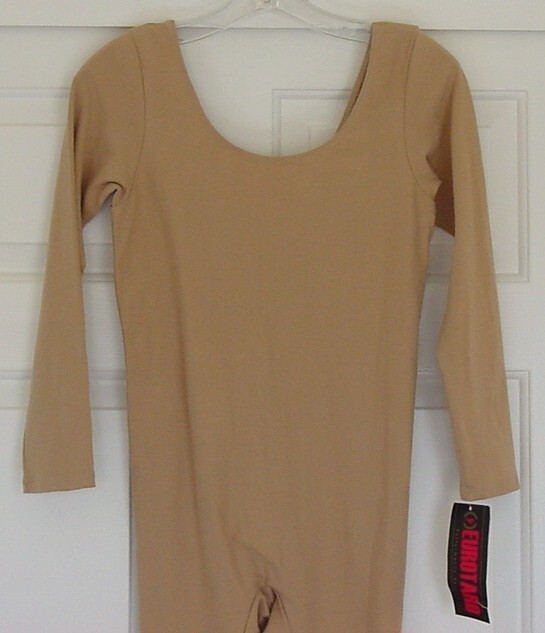 NWT $42 Women’s Nude EUROTARD Long Sleeves & Legs Scoop Neck & Back Line XL