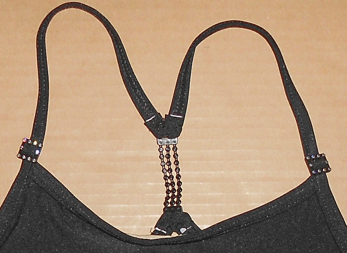 Strappy Rhinestone Embellished Cami Leotard Black Child Ladies Dance Ballet NWT
