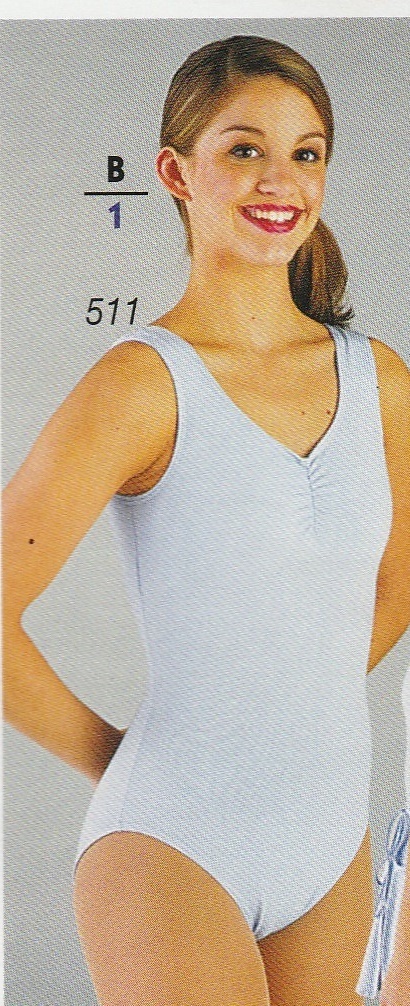 NWT Main Street Navy Blue Pinch Front Back Cotton Tank Leotard Dance sz XLChild