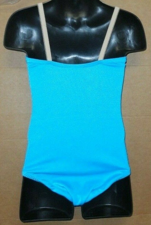 Leotard Turquoise Small Child Dress Up Pageant elastic straps Costuming