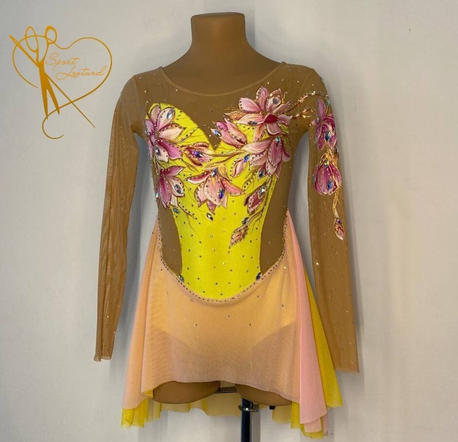 Women aerial Gymnastics acrobatics ballet Competition Dance Ice Skating Dress