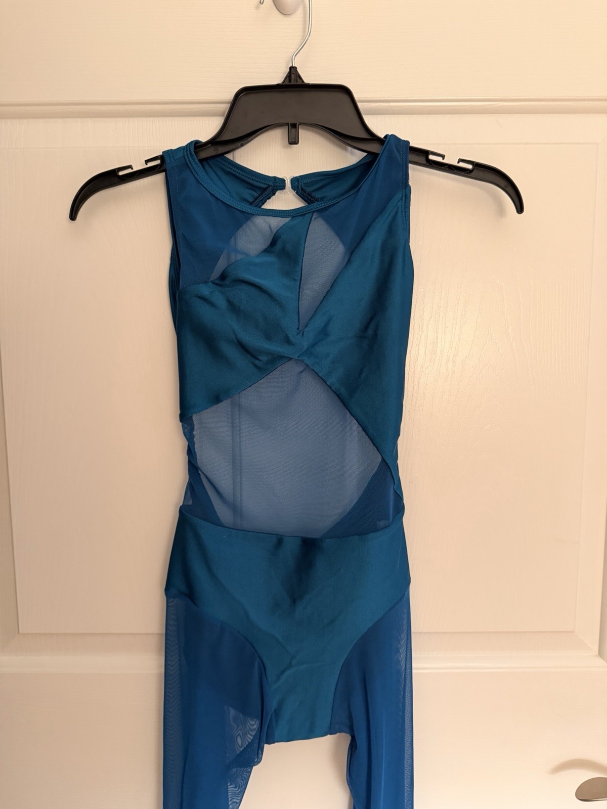 aa dancecostumes Teal Mesh Unitard, Custom Piece, Women’s Sz Small