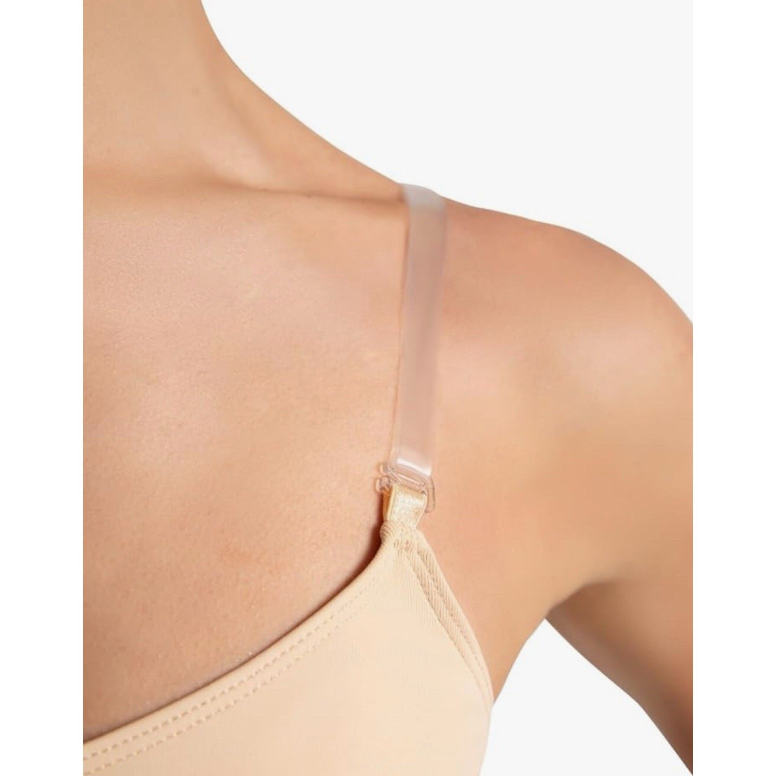 Capezio Womens Camisole Leotard With Clear Transition Straps Nude- Small *READ..