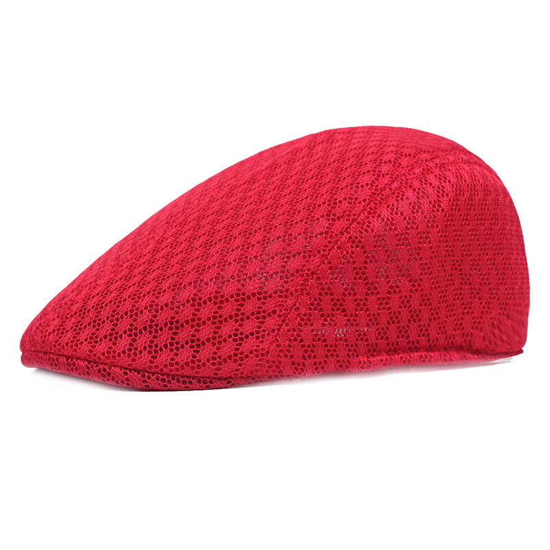 Unisex Casual Beret Hat Flat Cap Newsboy Hat Adjustable Breathable Mesh Caps ✿