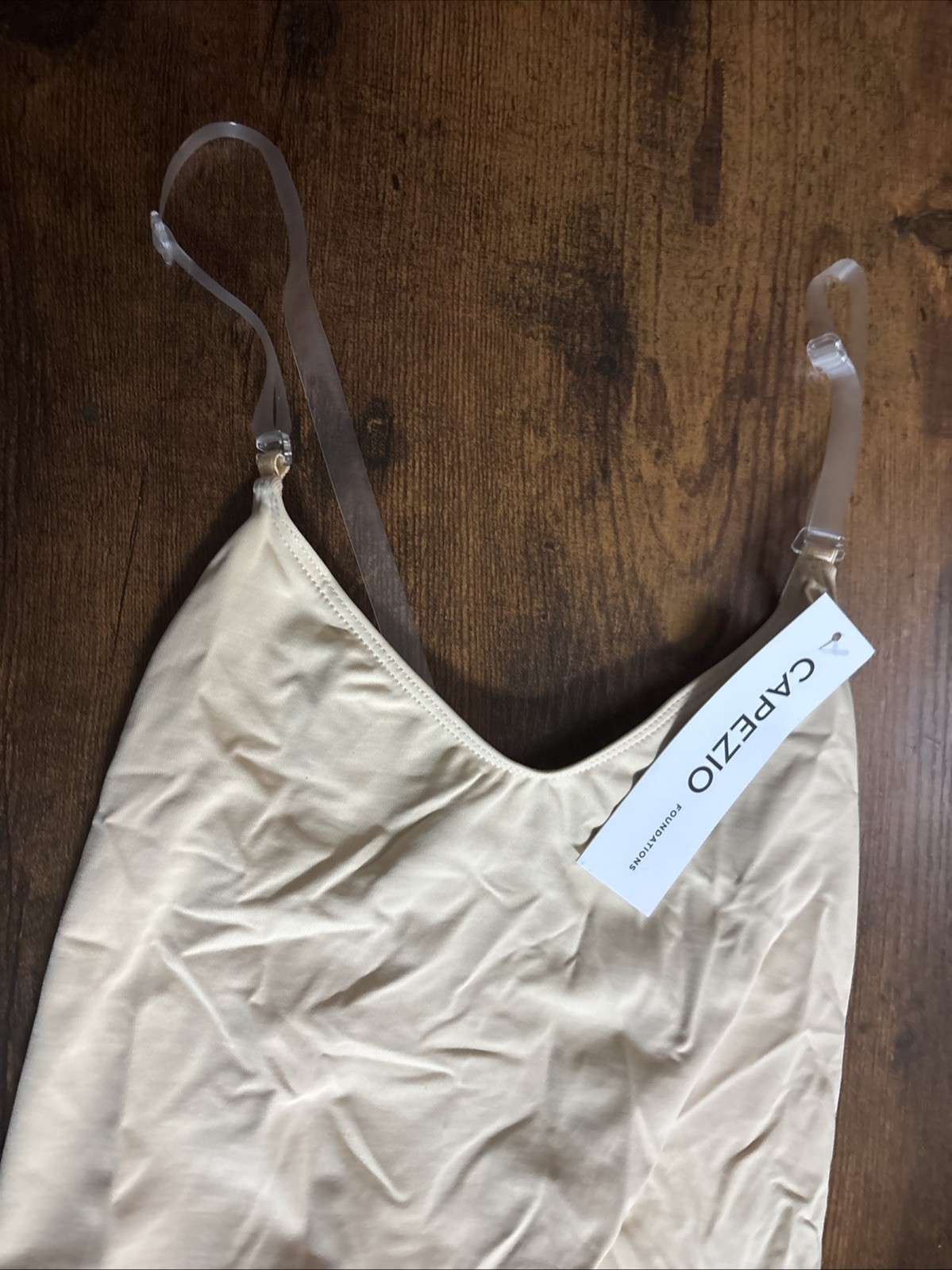 Capezio womens Camisole Leotard With Clear Transition Straps, Nude, Medium 3532