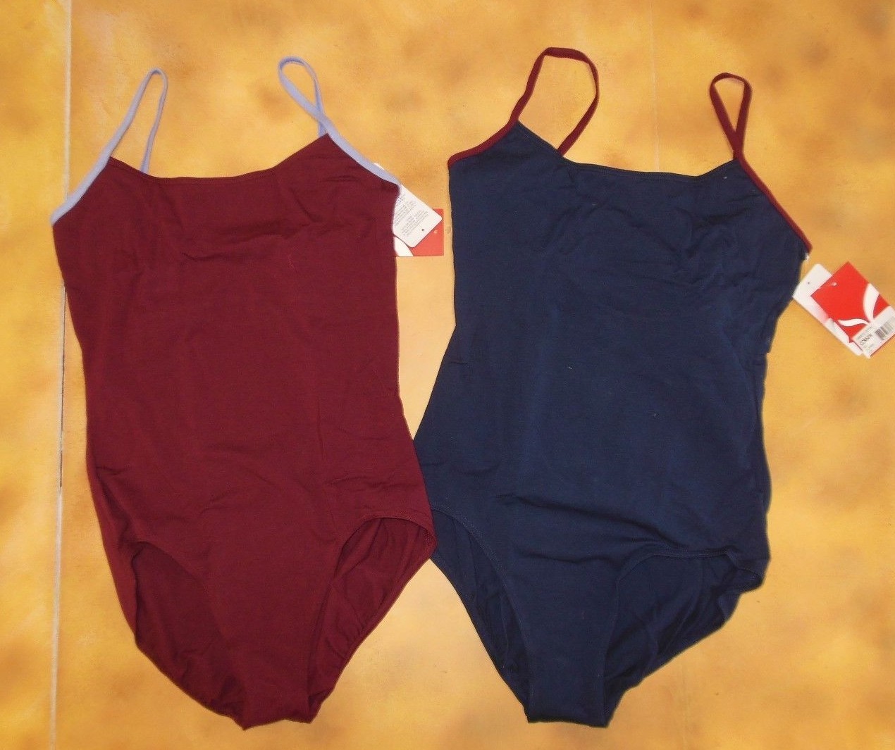 Capezio Cotton Spandex Crisscross back leotard Ladies Szs 2 color Navy Wine