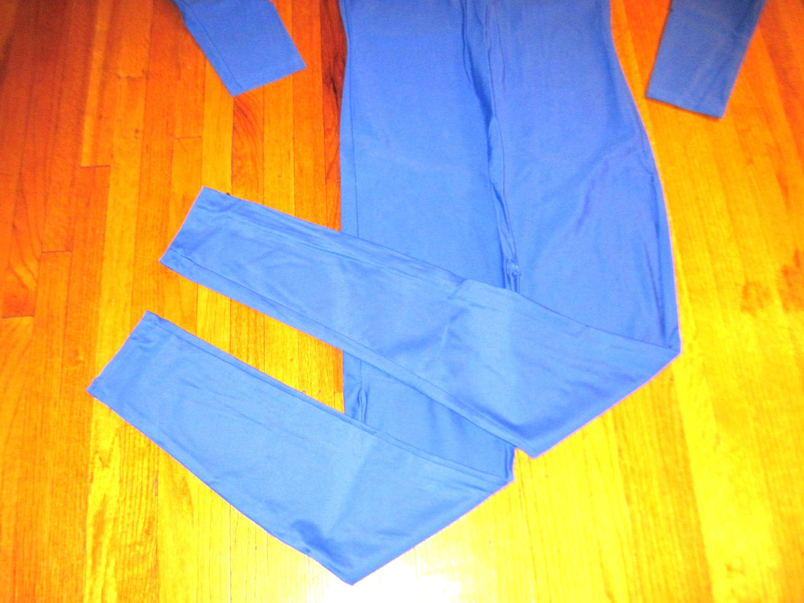 Bal Togs Shiny Royal Long Sleeve T-Neck Foot Less Unitard Jumpsuit Sz Large NWT