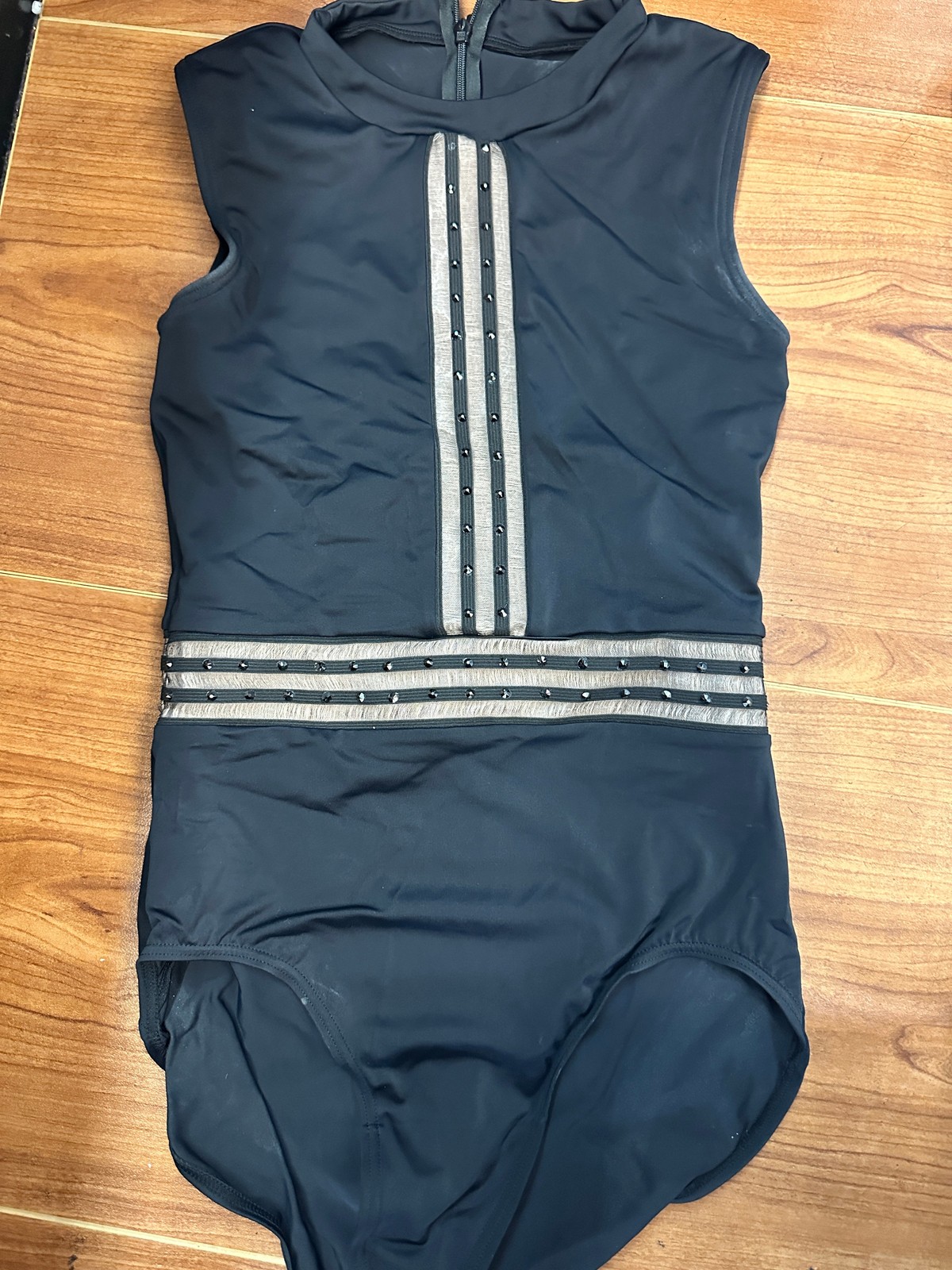 Dance Pre-Owned Costume Leotard Weissman MT10480 Black Small Adult Lycra Jazz