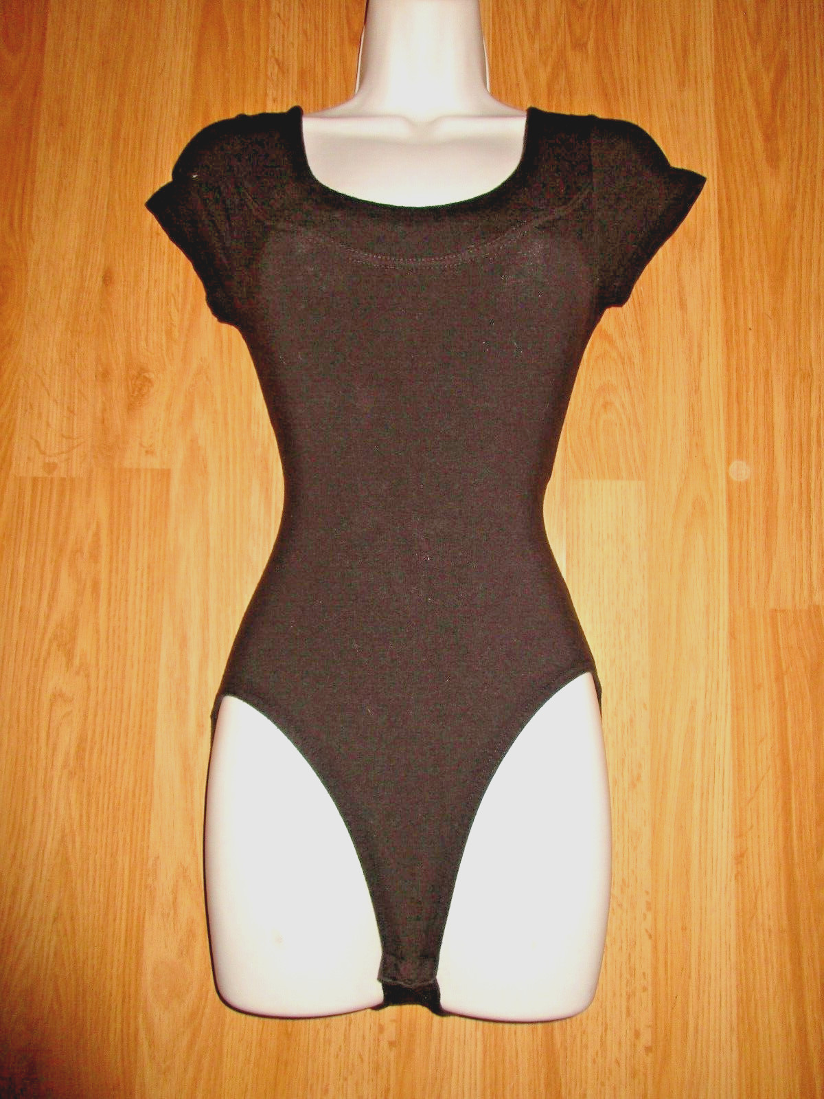 The Limited Black Cap Sleeve Snap Crotch Leotard Size Medium