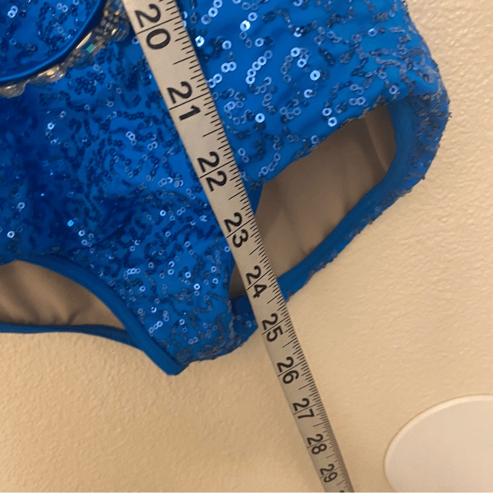 WEISSMAN Elite Dance Costume aqua blue rhinestone Heat Wave jazz SQ13216 SA