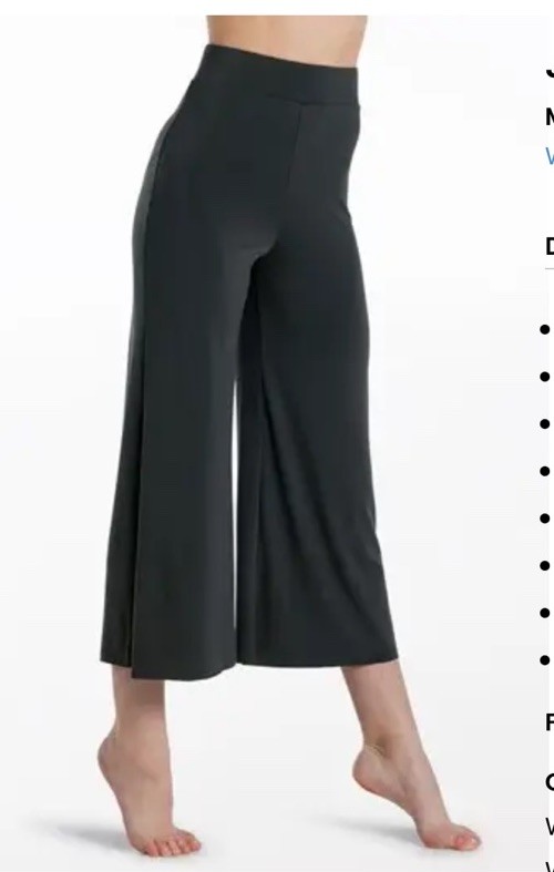 Weissman Dance Black Jersey Culotte Pants Style #MJ12791 MA