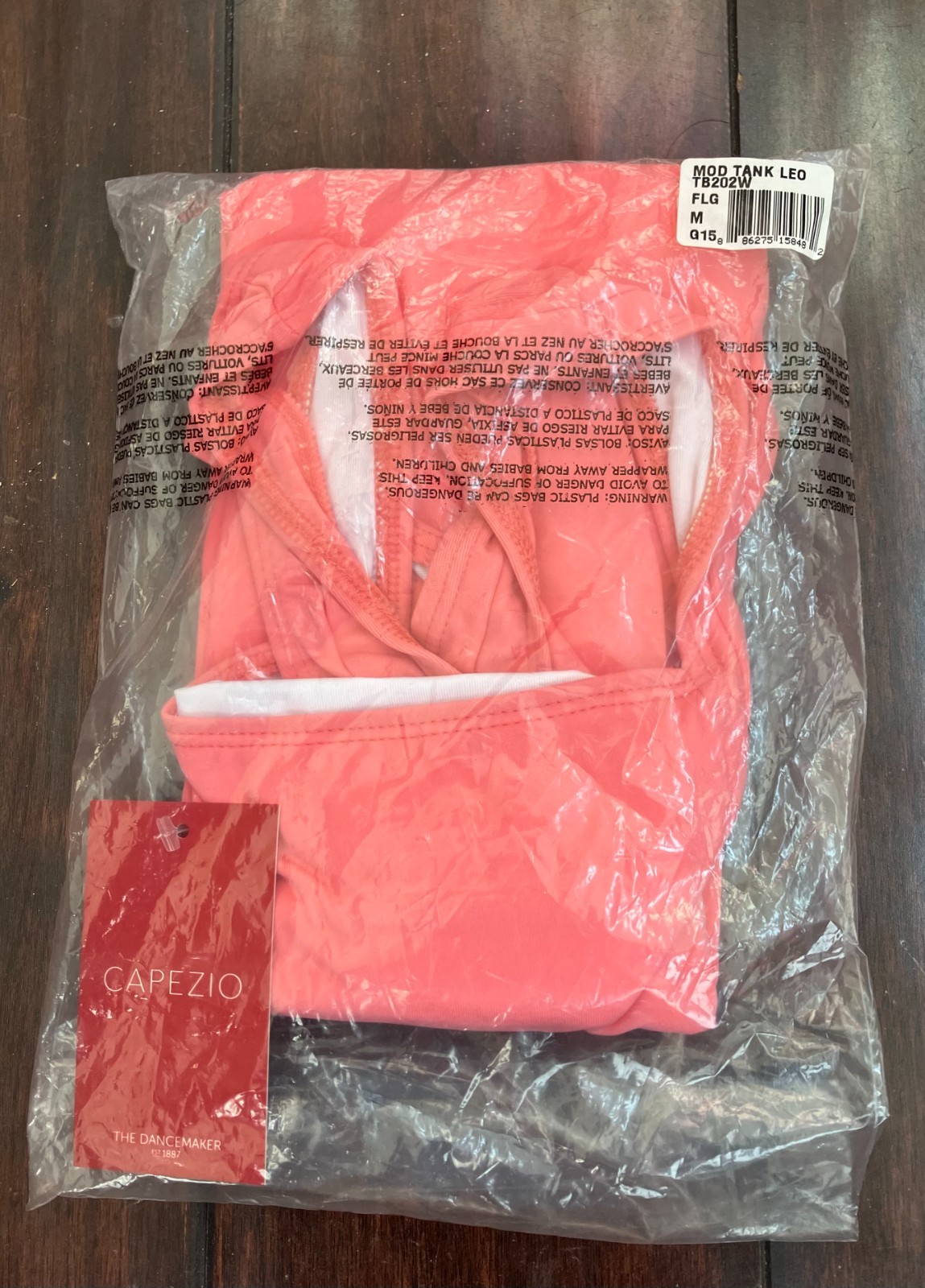 NWT Capezio TB202W Medium Adult Flamingo Color Mod Tank Ballet Dance Leotard