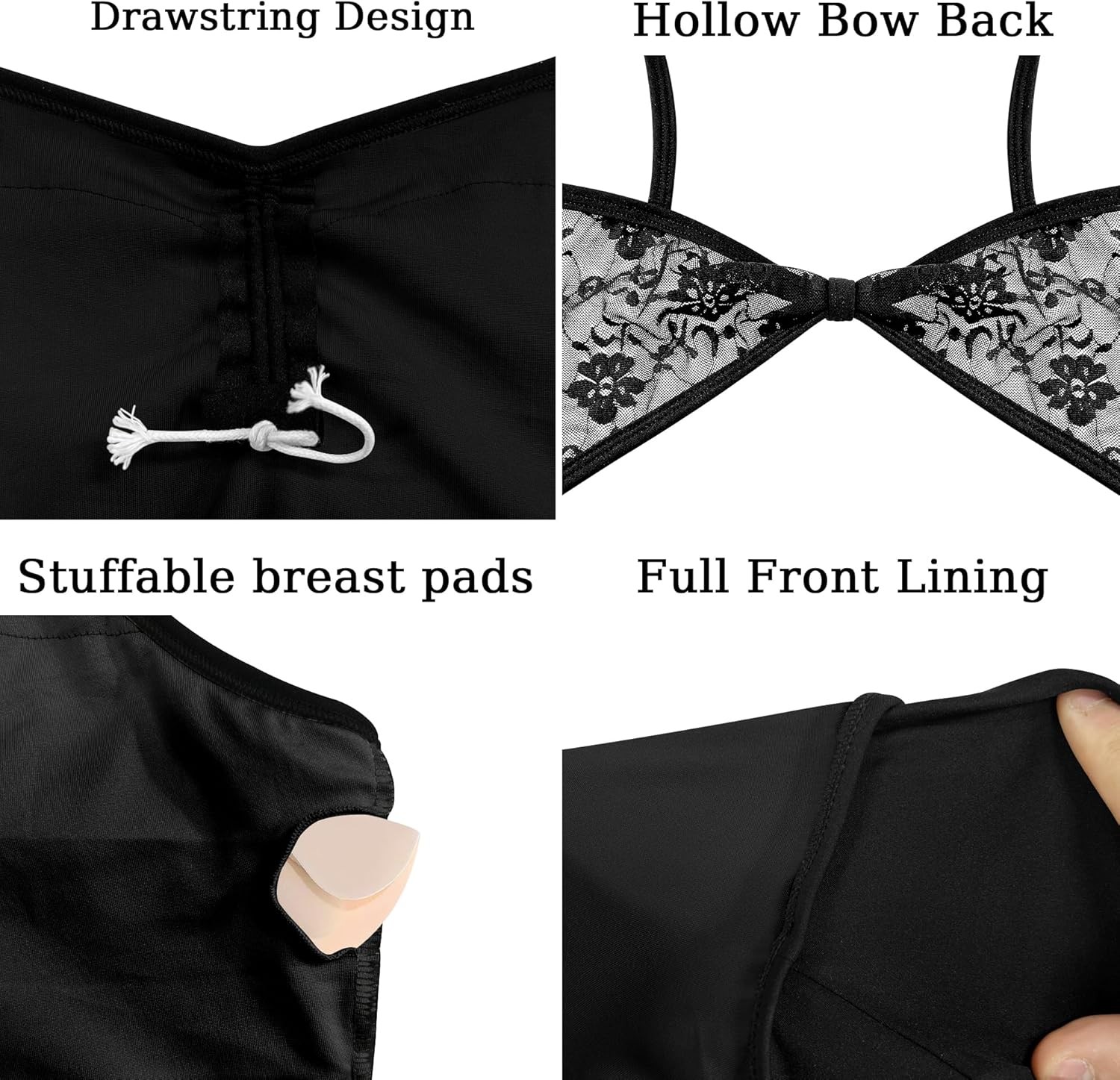 WYHDY Women Camisole Ballet Leotard for Dance Round Medium, Black(bow Back)