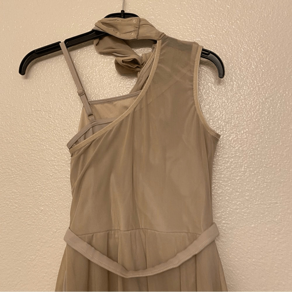 WEISSMAN Balera Dance tan nude One Shoulder lyrical contemporary D13079 SA adult