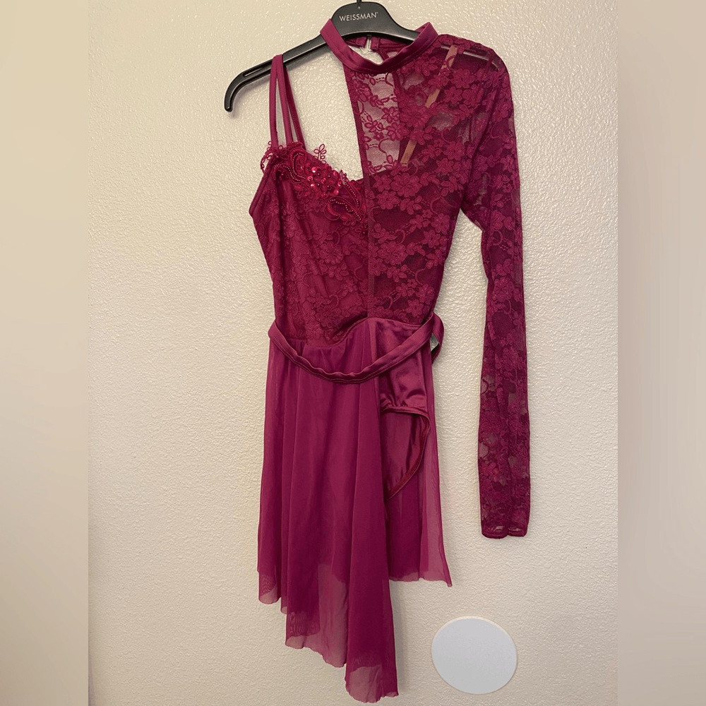 WEISSMAN Dance Costume hot pink lace lyrical WHERE’S MY LOVE 12365 SA-adult