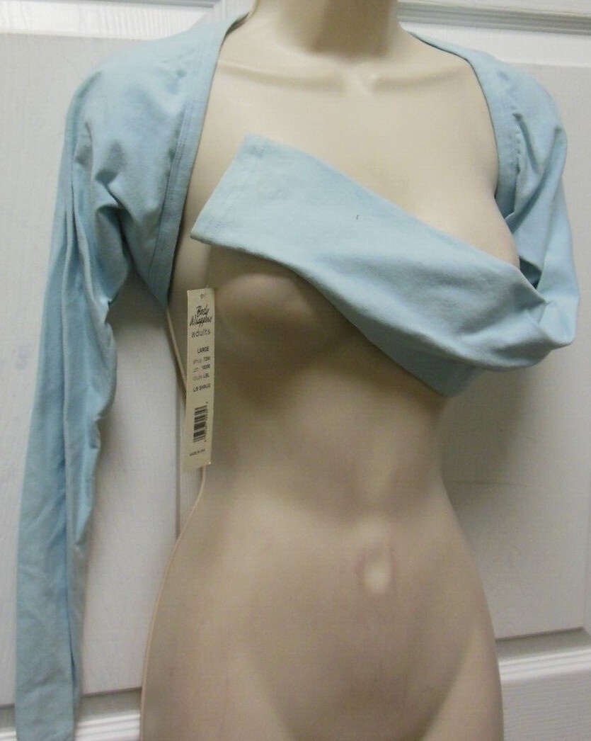 Body Wrappers 7200 Cotton Spandex shrug 2 colors Ladies LG/XL lt.Bl Wine