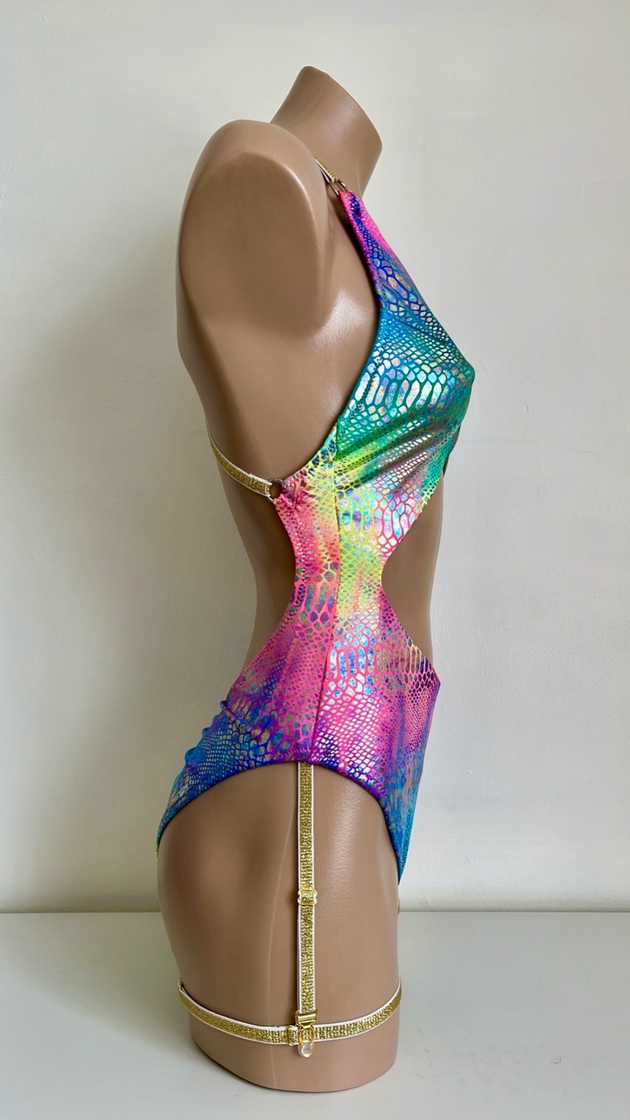 Schminke 🐍 snake jade reptile leg wrap monokini bodysuit leotard polewear dance