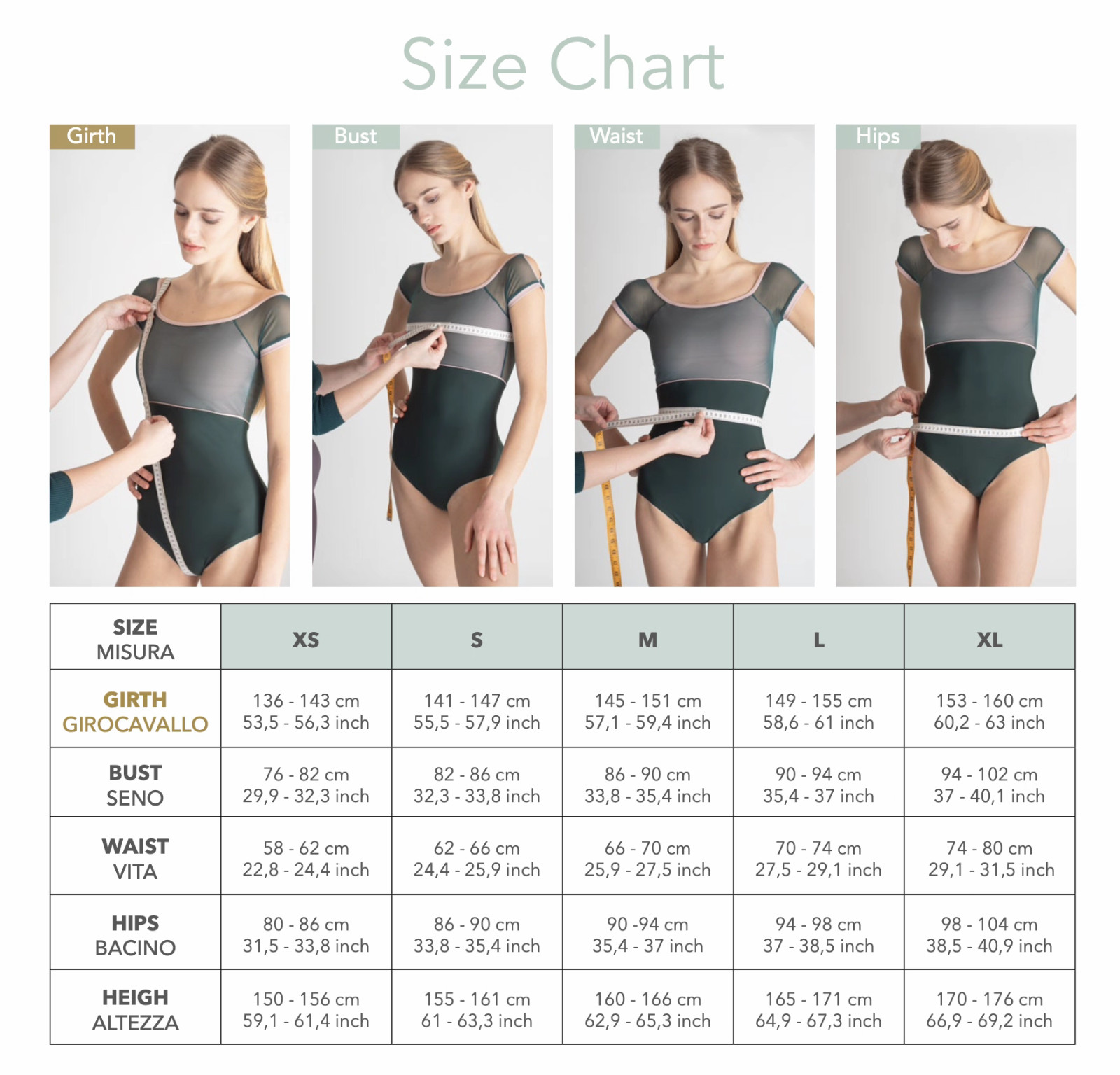 Dellalo‘ Milano (DM) Ballet Leotards Ilizia Brigid Tersicore Diana – Sz XS S M L