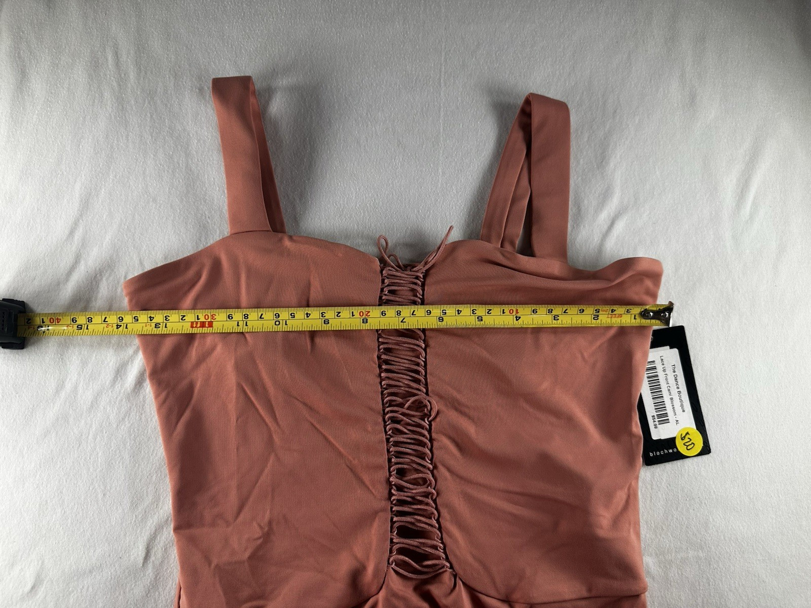 Bloch Dance Wear Body Suit Lace up Front Cami Size AL NWT