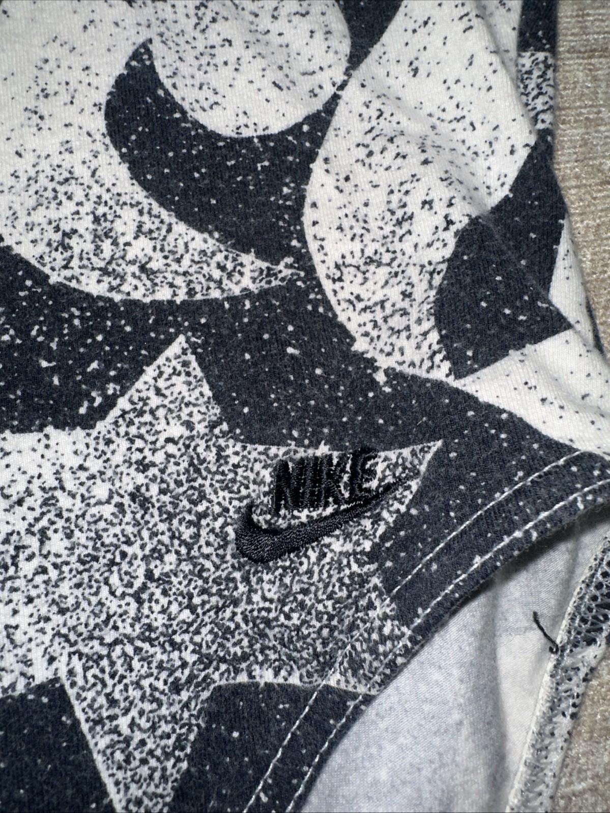 Vintage Nike High Cut Leotard Bodysuit Large Made in USA Black White Star 90s
